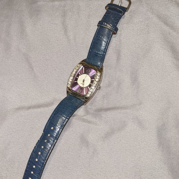 Retro Quartz Birthstone Watch Leather Band Black Pink Red Purple Yellow Blue - Picture 8 of 14